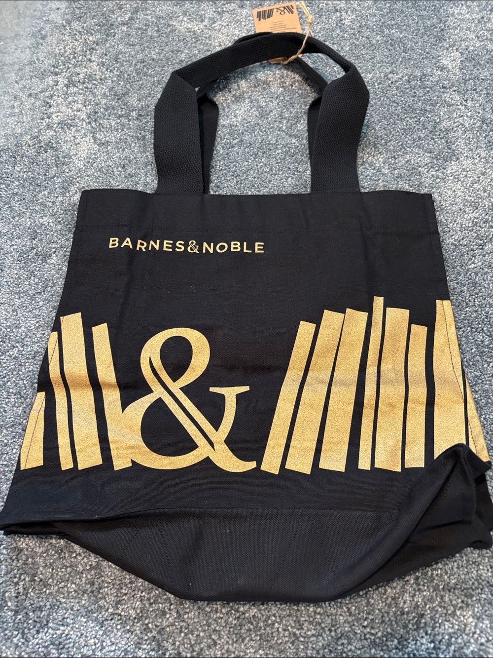 Barnes & Noble Black Tote with Gold Book Motif
